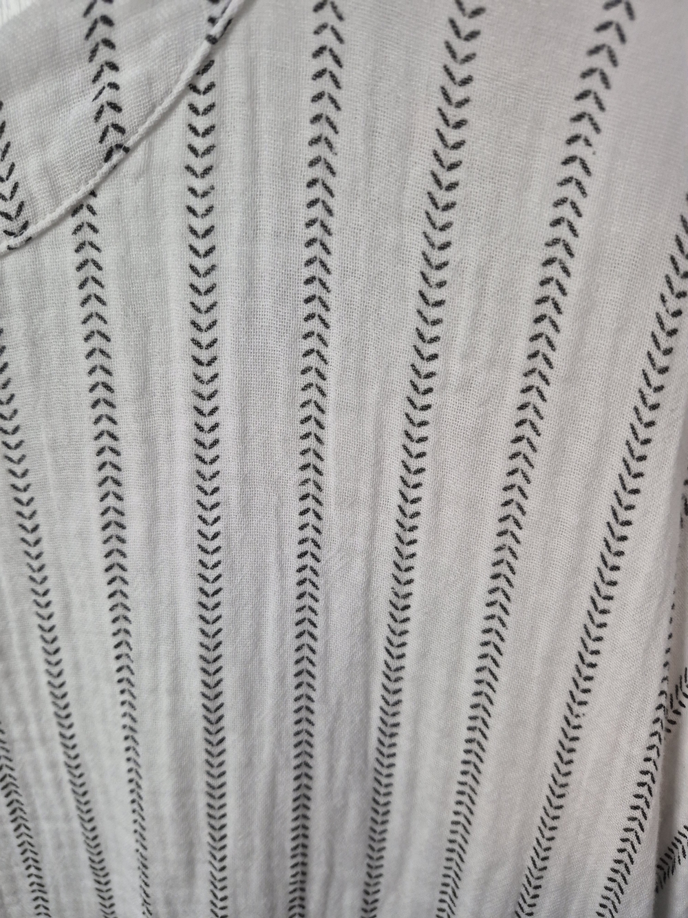 SONOMA White Striped Button-Front Tiered Women's Dress - Picture 7 of 7